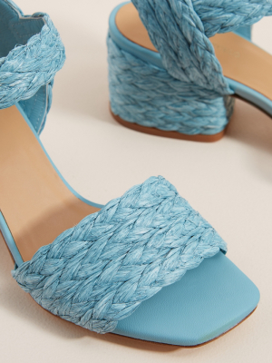 Paloma Barcelo Braided Raffia Heels