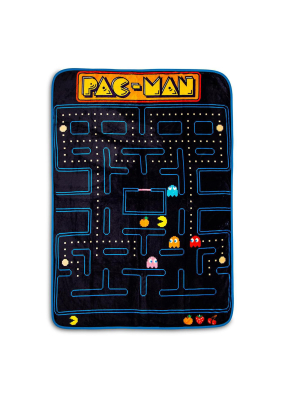 Just Funky Pac-man Maze Fleece Throw Blanket | Cozy Lightweight Blanket | 45 X 60 Inches