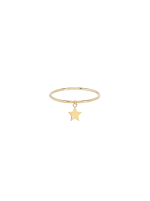 14k Itty Bitty Star Charm Ring