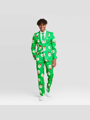 Men's Santa Ugly Holiday Suit Set - Green