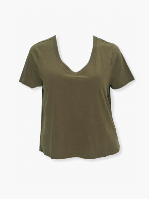 Plus Size Cotton-blend Tee