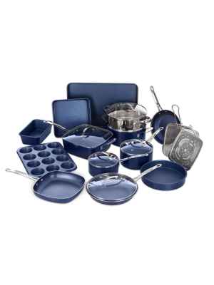 As Seen On Tv Granite Stone Blue Diamond 20pc Cookware/bakeware Set