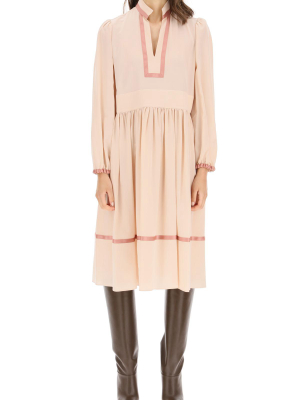 See By Chloé Gathered Long-sleeve Dress