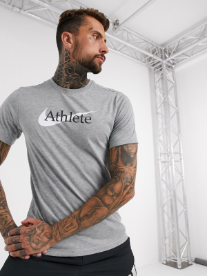 Nike Training Athlete Logo T-shirt In Grey