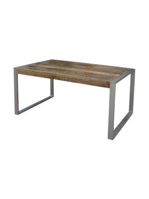 Reclaimed Wood And Silver Metal - Dining Table - Timbergirl