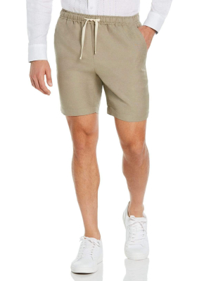 Linen-blend Pull On Drawstring Shorts