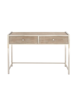 Metal And Wood Console Table Silver - Olivia & May