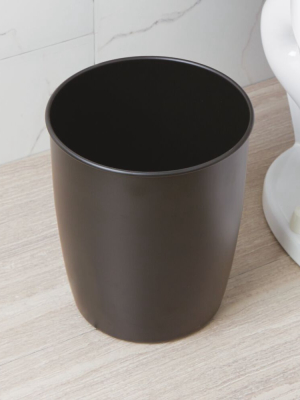 Mdesign Round Metal Trash Can Wastebasket, Garbage Container