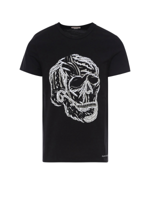 Alexander Mcqueen Embroidered Skull T-shirt