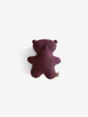 Handmade Upcycled Little Woolly Bear - Plum