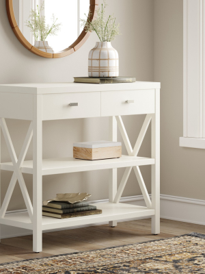 Owings Console Table With 2 Shelves And Drawers- Off White - Threshold™