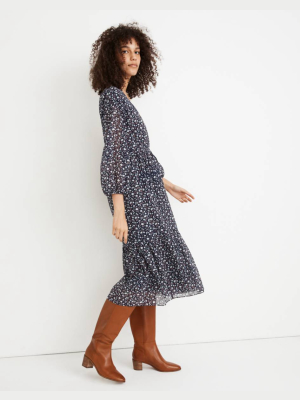 Tie-waist Midi Dress In Harvest Vine