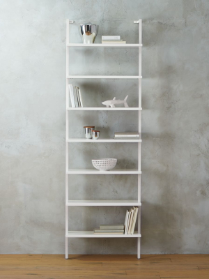 Stairway White 96" Wall Mounted Bookcase