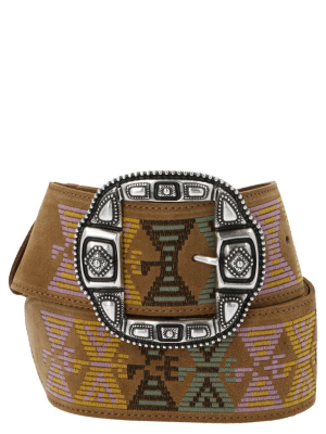 Etro Geometric Embroidered Belt