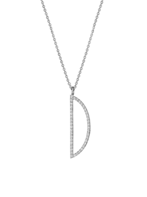 Type Letter "d" Diamond Pendant Necklace