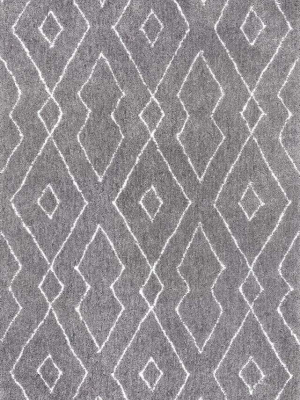 Hand Tufted Beaulah Shaggy Rug In Grey