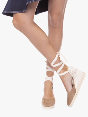 Vintage Taupe Hampton's Lace-up Wedge