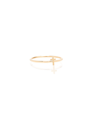 14k Itty Bitty Cross Ring