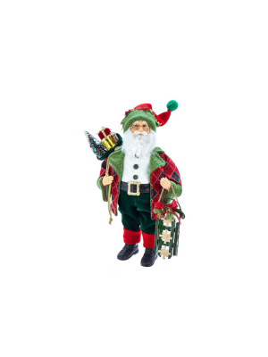 Kurt Adler 18" Kringle Klaus Red And Green Santa And Gifts