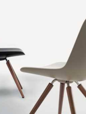 Step Chair Soft Touch Wood Base By Tonon