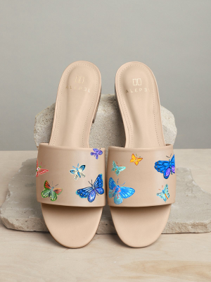 Butterflies Beige Slide