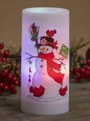 Lakeside Christmas Flameless Projector Lamp Candle - Home Decor For The Holiday