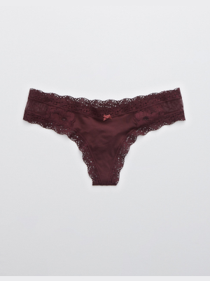 Aerie Garden Party Shine Thong Underwear