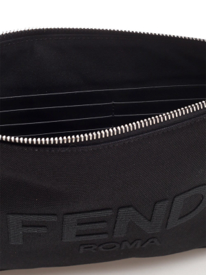 Fendi Logo Embroidered Flat Pouch