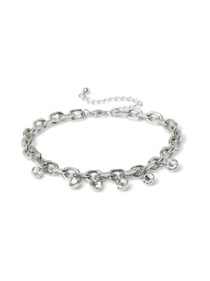 Silver Crystal Anklet*