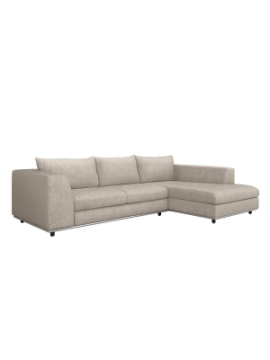 Interlude Home Comodo Right Chaise 2 Piece Sectional - Light Brown