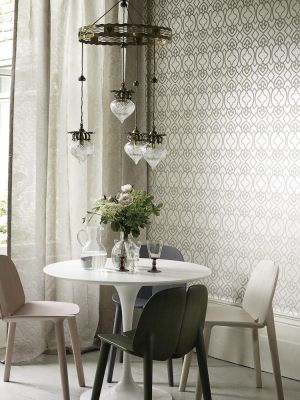 Imperial Lattice Wallpaper In Ivory Mica By Matthew Williamson For Osborne & Little