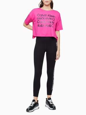 Performance Repeating Logo Block Cropped T-shirt