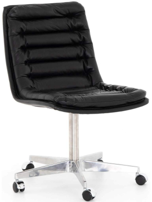 Malibu Leather Office Chair, Rider Black