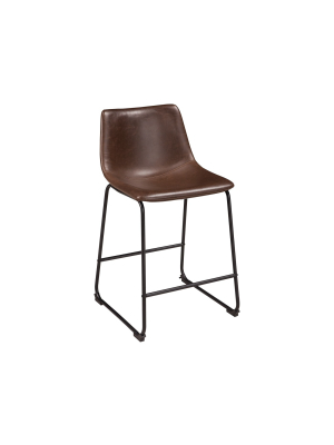 Centiar Upholstered Counter Height Barstool Brown/black - Signature Design By Ashley