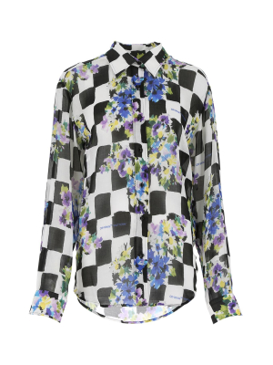 Off-white Floral Check Print Shirt