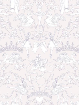 Ballet Toile Wallpaper In Pearl And Pink From The A Perfect World Collection By York Wallcoverings