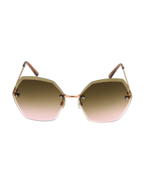 Women's Circle Sunglasses - A New Day™ Bright Gold