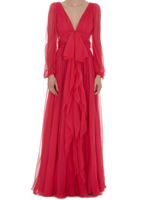 Alexander Mcqueen Draped Maxi Dress