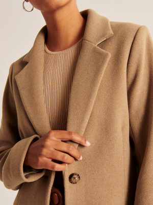 Wool-blend Blazer Coat