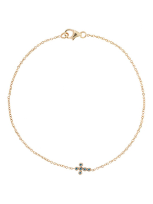 Mini Cross Bracelet P-blue-d