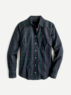 Slim Stretch Perfect Shirt In Black Watch Tartan