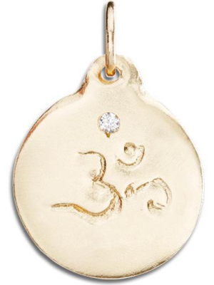 Om Disk Charm With Diamond