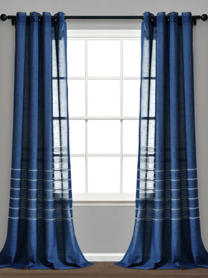 Set Of 2 52"x84" Bridie Sheer Window Curtain Panels - Lush Décor