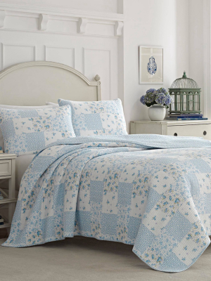 Blue Keena Quilt Set - Laura Ashley