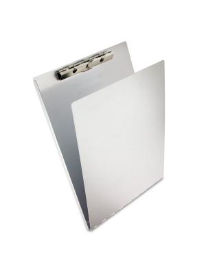 Saunders Aluminum Clipboard W/writing Plate 3/8" Clip Cap 8 1/2 X 12 Sheets Silver 12017