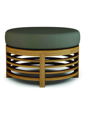 Spirals Teak Round Ottoman By Bd Outdoor