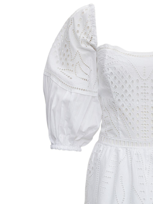 Alberta Ferretti Sangallo Embroidered Mini Dress