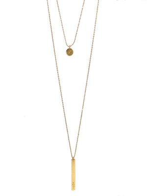 Bar Bullet Layered Necklace