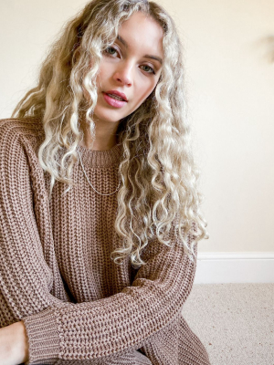 Only Sweater In Chunky Cable Knit In Brown