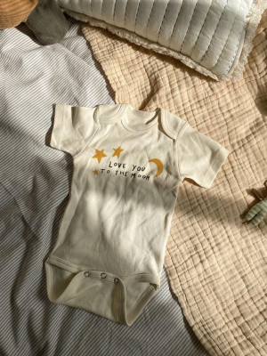 Cotton S/s Onesie - Love You To The Moon